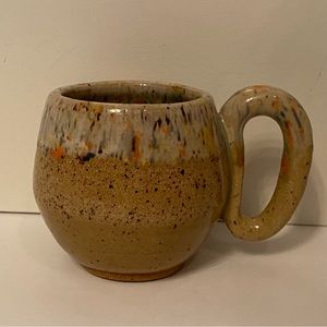 HANDMADE CRAFTED BUBBLE MUG TAN POTTERY 8 oz. HALEY COTTON ARTISAN HOME DINING